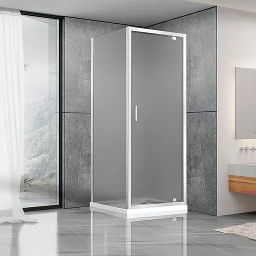 Душевая кабина Dusel A-516 100x100x190 шиншилла, Универсальная, матовый, хром, 100x100 - фото 1