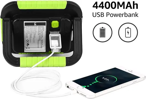 Портативний світлодіодний робочий ліхтар LE, 10 Вт, вуличний прожектор, що перезаряджається, зовнішній акумулятор для походів, роб - фото 3