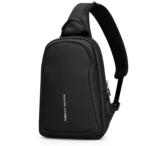Рюкзак Mark Ryden с одной лямкой MR7191 с USB-портом Черный - фото 1