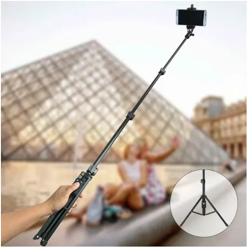 Телескопический штатив монопод Yunteng VCT-1388 Селфи палка для камеры и телефона (Черный) - фото 5