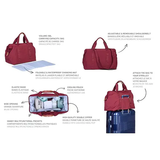Сумка Childhome Mommy bag Signature burgundy (CWMBBSUBU) - фото 8