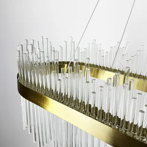 Видовжена підвісна люстра у латунному корпусі 100х40х32 см | Line F | Арт. J881-1000 L AB - фото 5