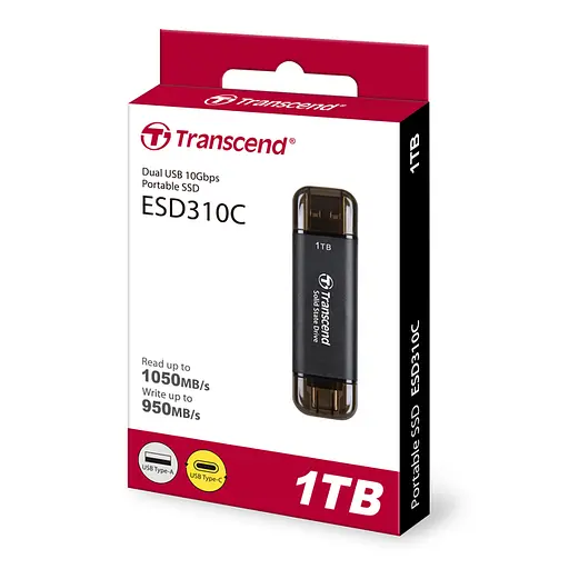 Зовнішній накопичувач SSD 1 Tb Transcend ESD310C USB 3.2 / USB Type-C (TS1TESD310C) - фото 4
