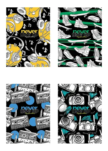 Комплект 4 шт загальних зошитів. Зошит Школярик А5 80 арк. у клітинку 5221 4823088235258 - фото 1