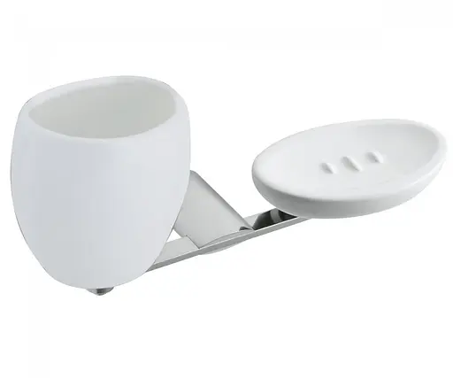 Стакан с мыльницей Stilhaus Aria настенный белый Ar14BI08, Белый - фото 1