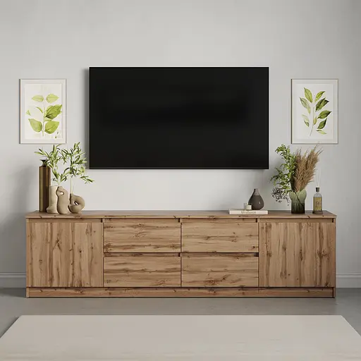 Тумба під телевізор MebelStar Нео 4Ш2Д 200x43x53 см Дуб тахо (MBS-1013) - фото 2