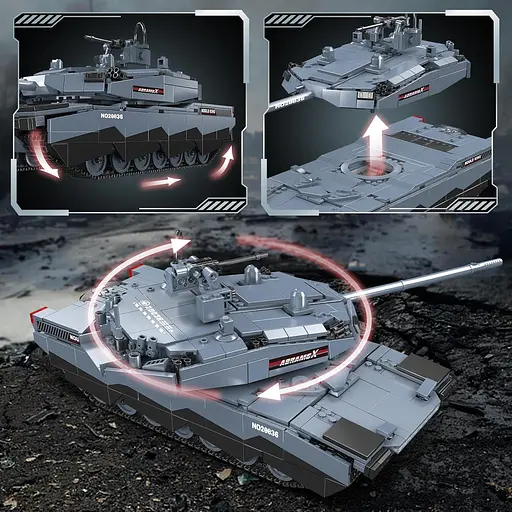 Конструктор танк на радіокеруванні  Mould King танк АБРАМС Abrams X Tank для дорослих та дітей військова техніка 1192 деталі - фото 8