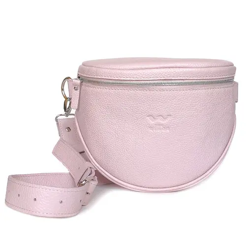 Шкіряна сумка поясна-кроссбоді Vacation рожева флотар - фото 7