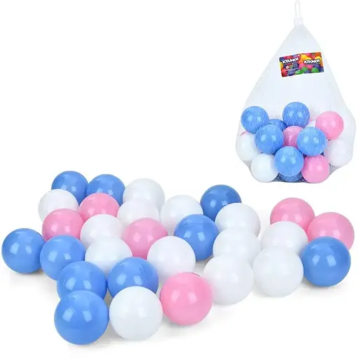 Набор шариков для сухого детского бассейна MR 1408, 30 шт. 7 см (синий, розовый, белый)