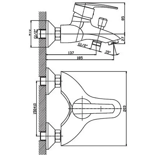 Змішувач для ванни Haiba AGAT 009 (HB0007) - фото 2