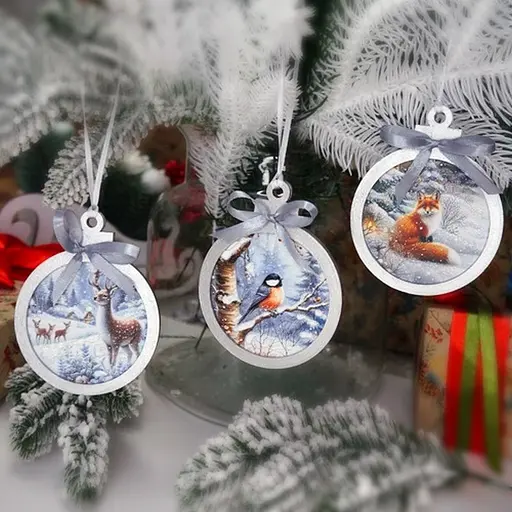 Творческий набор для создания 3-х елочных украшений "Winter Forest" Fabrika Decoru FDCKW-052 - фото 4