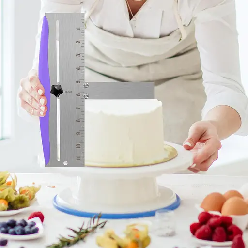 Шпатель резак для теста из нержавеющей стали делитель теста кулинарный с линейкой 30 см с регулировкой размера, Kitchen Master Серый 86147 - фото 3