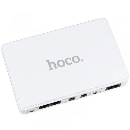 Джерело безперебійного живлення Hoco DB25 Smart Mini UPS для роутерів 5V/9V/12V 8800 mAh White - фото 2