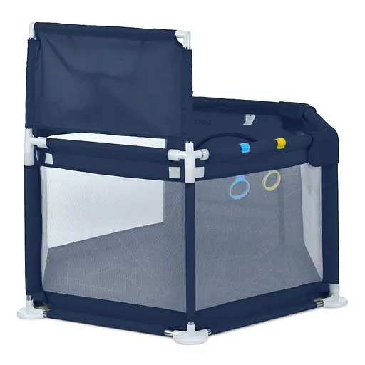Детский манеж Bambi MR 1340-BL, на застёжке-блискавке, две ручки для поддержки малыша, Oxford 150D, синий - фото 2