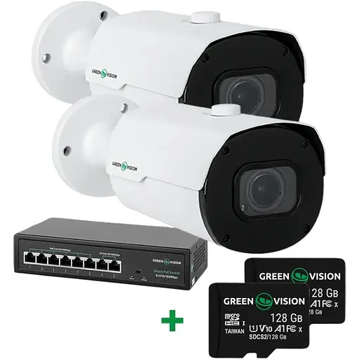 Комплект відеоспостереження на 2 IP-камери GreenVision GV-801 - фото 2