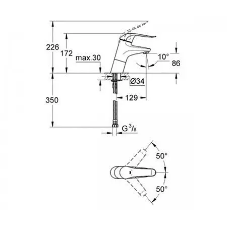 Змішувач для раковини Grohe Euroeco 32765000 Хром - фото 2