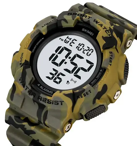Чоловічий наручний спортивний годинник Skmei 2081 Камуфляж з білим - фото 2