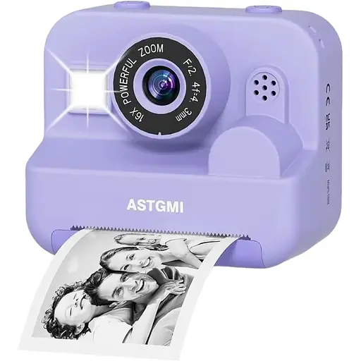 Детская селфи-камера с мгновенной печатью для мальчиков и девочек 1080P HD с бумагой для печати и картой 32 ГБ