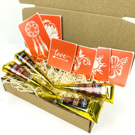 Набор хны с трафаретами для био-тату №1 Fresh Tattoo henna-set-01 - фото 3