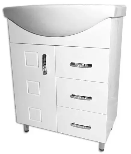 Тумба ПіК Корфу Т10 + раковина Cersanit Cersania 65 см Білий 30412 - фото 1