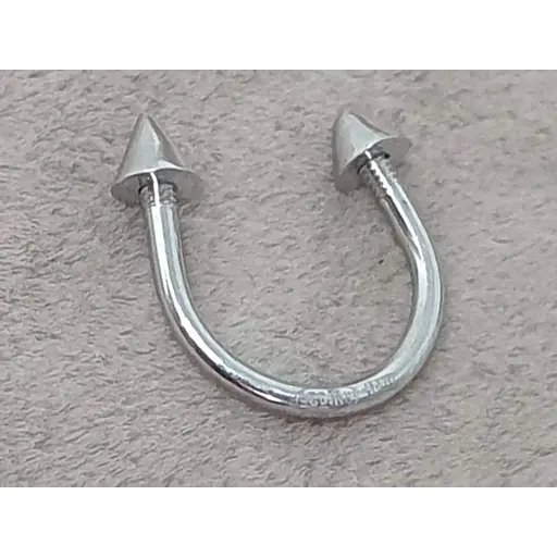 Срібна сережка циркуляр для пірсингу Umax (септум/смайл/хелікс). 7042U - фото 5