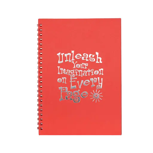 Скетчбук "Дай волю своїй уяві" 13102-KR з червоними листами, А5, на спіралі