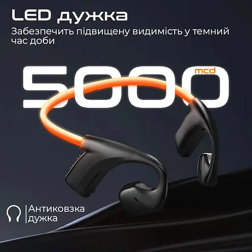 Навушники Promate RippleGlow Black (rippleglow.black) - фото 5