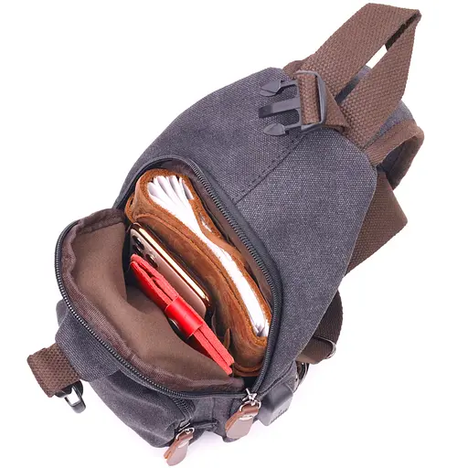 Сумка через плечо с usb кабелем текстильная мужская Vintage 15х31х6 см sum0021416 - фото 5