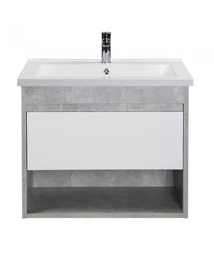 Тумба Мойдодир Oslo 70 Loft з умивальником Cosmo 70 бетон/Білий Сірий - фото 4