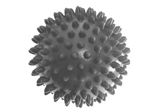 Массажный мячик EasyFit PVC 9 см жесткий серый (EF-1064-GY) - фото 1