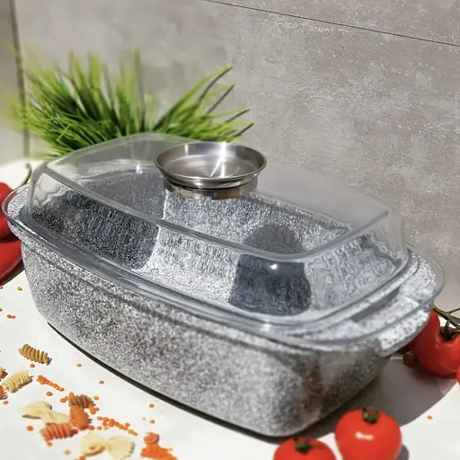 Утятница овальная с крышкой 4.5 л и гранитным покрытием Edenberg EB-8007 для индукционной плиты