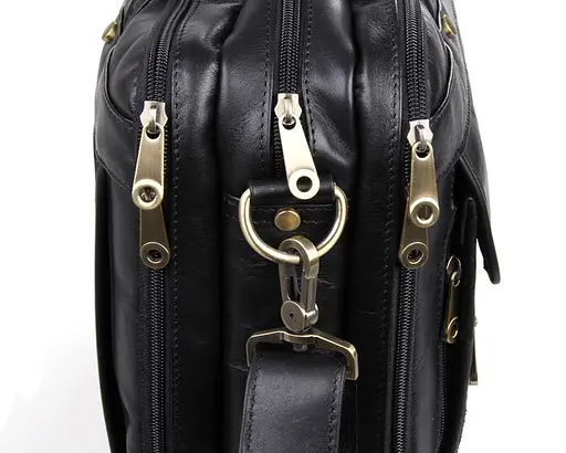 Чоловіча шкіряна сумка John McDee 40.5х12.5х30.5 см sum0026119 - фото 7