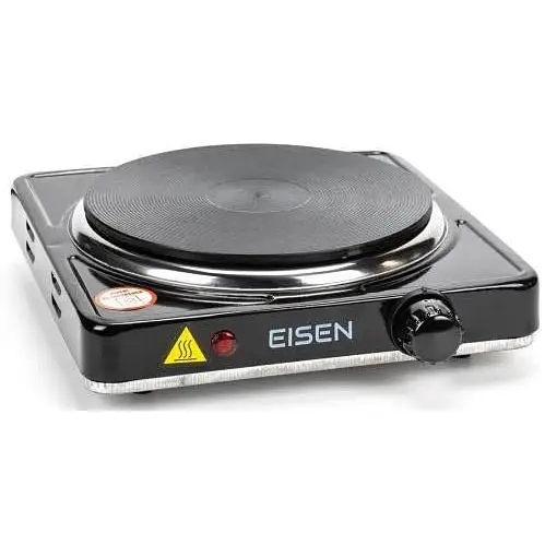 Настільна плита Eisen EHP-158B, чорний, 1500 Вт, електрична, чавун, механічне керування, діаметр поверхні нагріву 18,5 см, захист - фото 1