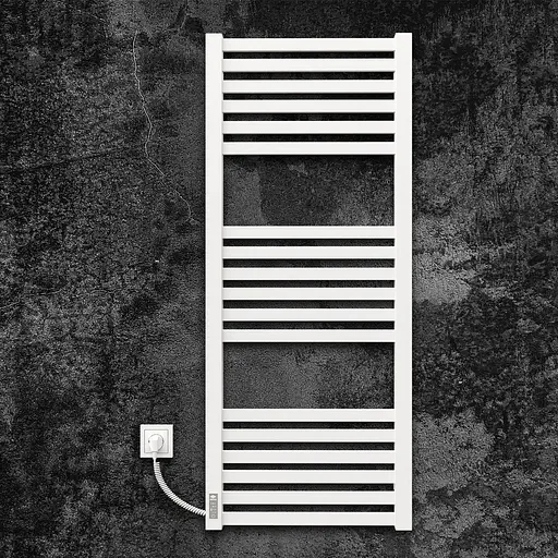 Электрический полотенцесушитель Kosser Герда 1200x500 EL тайм. белый ДГ04ELW, Белый матовый, Левое - фото 2