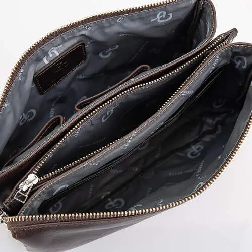 Чоловіча шкіряна барсетка GRANDE PELLE 17х26х7 см sum0026495 - фото 5