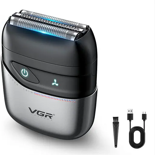 Електробритва шейвер VGR V-379 подвійне лезо триммер водонепроникний з дорожньою сумкою - фото 3