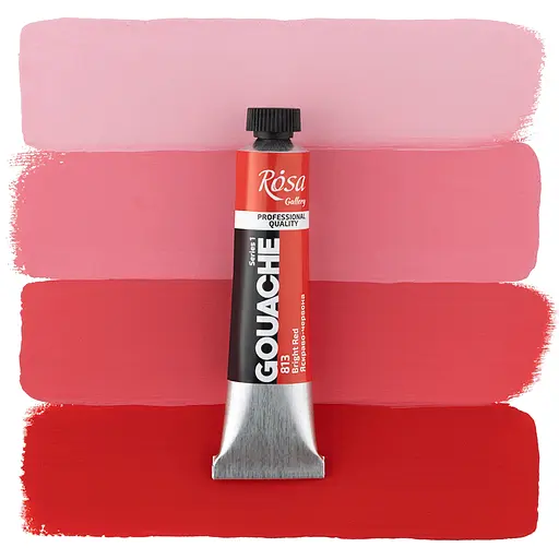 Фарба гуашева Яскраво-червона (813) туба 20 мл Rosa Gallery - фото 2