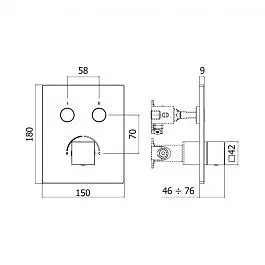Змішувач для ванни/душа на 2 споживача Paffoni Compact Box chrome CPM518CR, Хром - фото 3