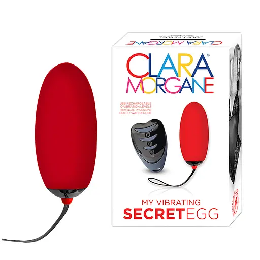 Віброяйце Clara Morgane Pro Secret Egg 7.5 см червоний - фото 3