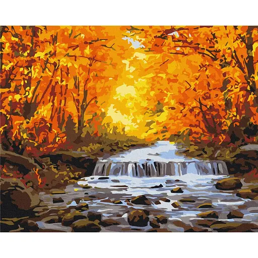 Картина по номерам Водопад в осенний позолоте Brushme 40x50 см разноцветная 000276812 - фото 1