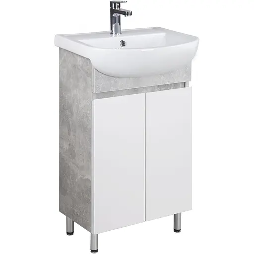 Тумба Мойдодир Oslo 50 Loft з умивальником Arteco 50 бетон-біла Сірий - фото 1