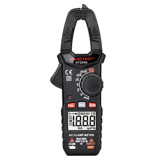 Зажимной измеритель Habotest AC600V/200A, DC600V (HT200A)