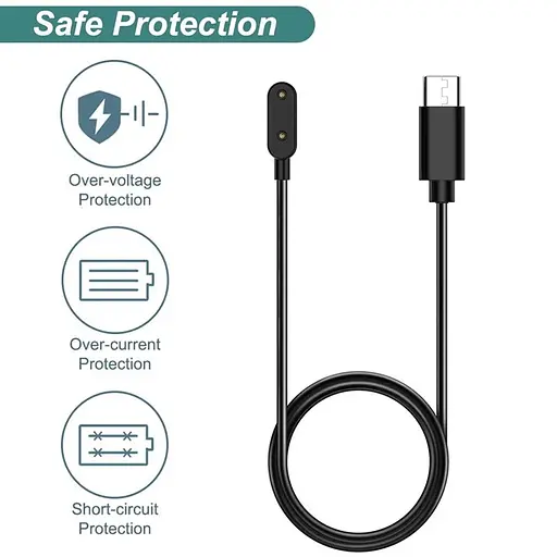 Зарядний пристрій Amazfeel для фітнес-браслета Huawei band 9, 8, 7, 6, 6Pro (Type-C - вхід) чорний - фото 5