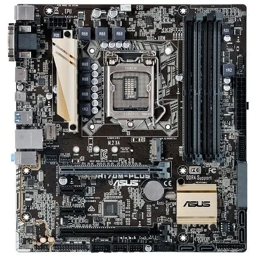 Материнская плата ASUS H170M-Plus (H170M-Plus) (Socket 1151, Intel H170, Micro-ATX) Б/у - фото 1