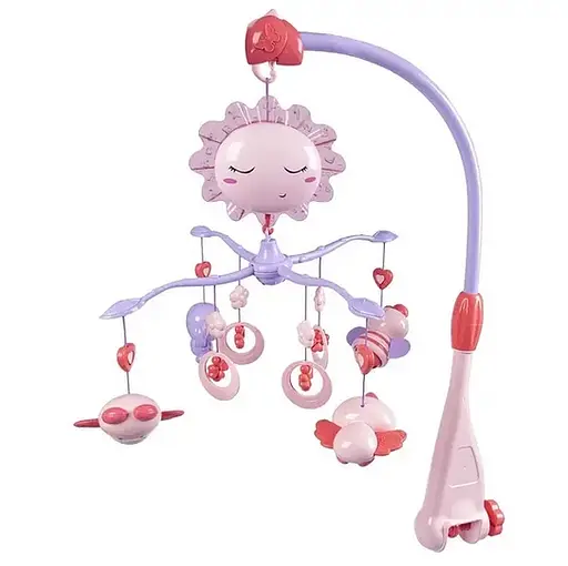 Карусель музыкальная 822-207-1, погремушки, мелодии, звуки природы, в коробке (6946616088411) Розовый - фото 1