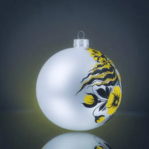 Набір ялинкових прикрас Різдвяні історії Петриківка Мотанка жовта скло (4820001180596) - фото 4