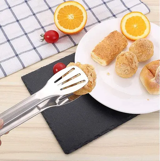 Щипці лопатки кухонні універсальні з нержавіючої сталі для грилю, м'яса, барбекю 24 см, Kitchen Master Сріблястий 85302 - фото 7