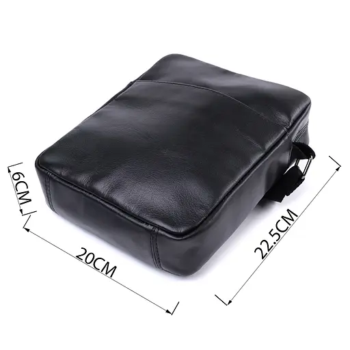 Сумка для чоловіків через плече з натуральної глянсової шкіри SHVIGEL 20х22,5х6 см 000303648 - фото 3