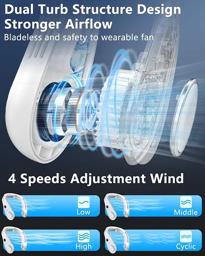 Портативный шейный вентилятор с охлаждающей пластиной - фото 5