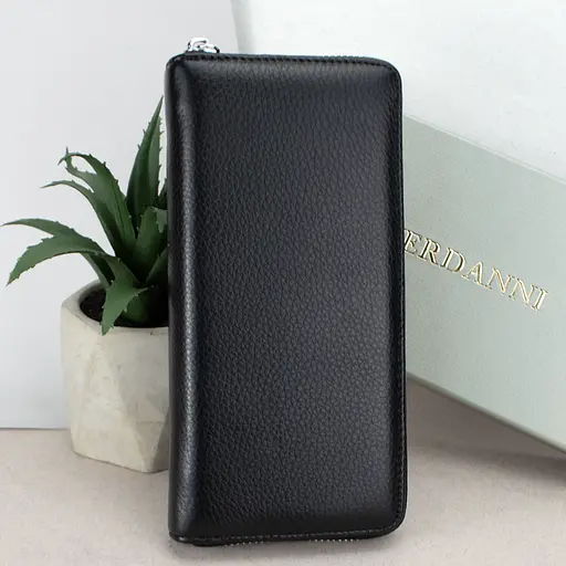 Гаманець жіночий шкіряний Fuerdanni 19600 чорний на блискавці - фото 1